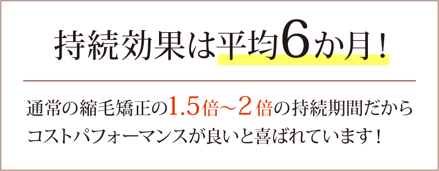 持続効果は平均6か月！